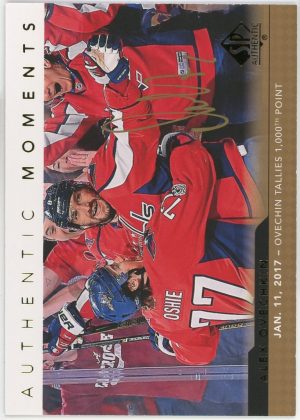 2017-18 Alex Ovechkin Capitals UD SP Authentic "Authentic Moments - 1,000th Point" Autographed Card #101