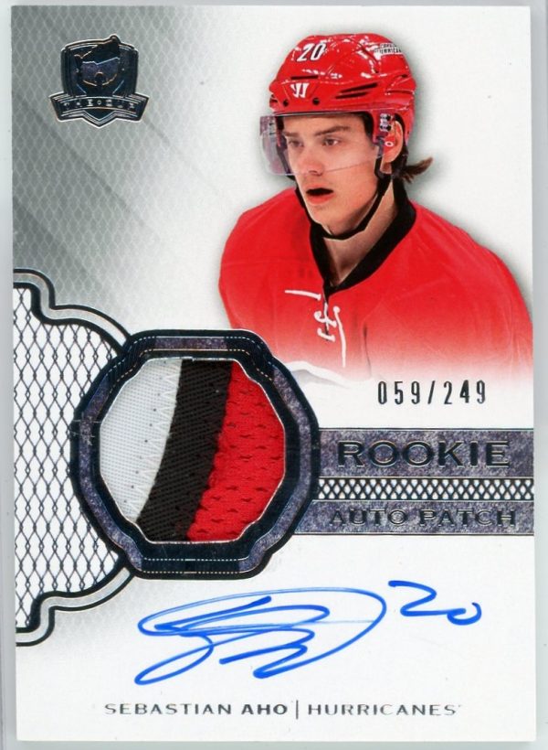 Sebastian Aho 2016-17 UD The Cup Rookie Patch Auto /249 #106