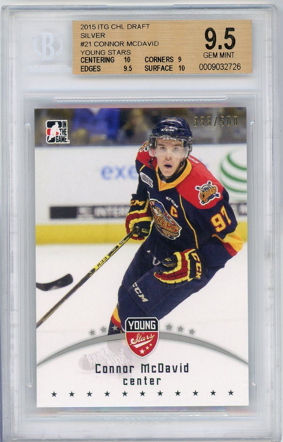  CONNOR MCDAVID DRAFT CARD #1 LEAF ITG ROOKIE WEARING CHL JERSEY  PSA GEM MINT 10! 2 TIME SCORING CHAMP : Collectibles & Fine Art