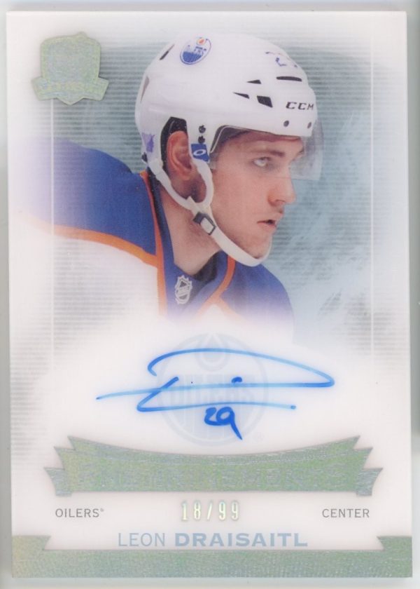 2014-15 Leon Draisaitl Oilers UD The Cup Enshrinements Auto 18/99 Rookie Card #E-LS
