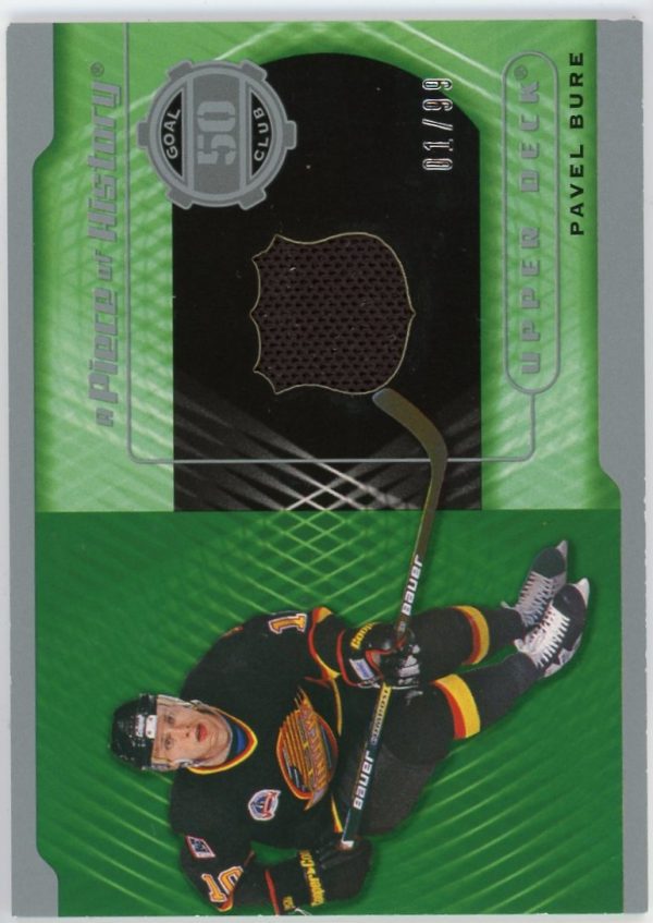Pavel Bure Canucks 2018-19 UD SP Game Used 1/99 A Piece of History Relic #50-PB