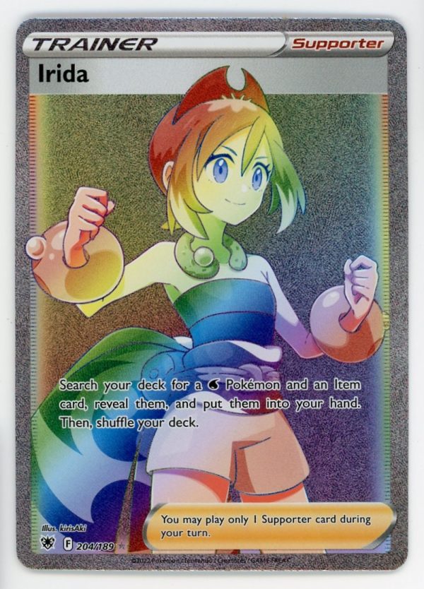 Pokemon Trainer Irida 204/189 Astral Radiance Rainbow Secret Rare NM