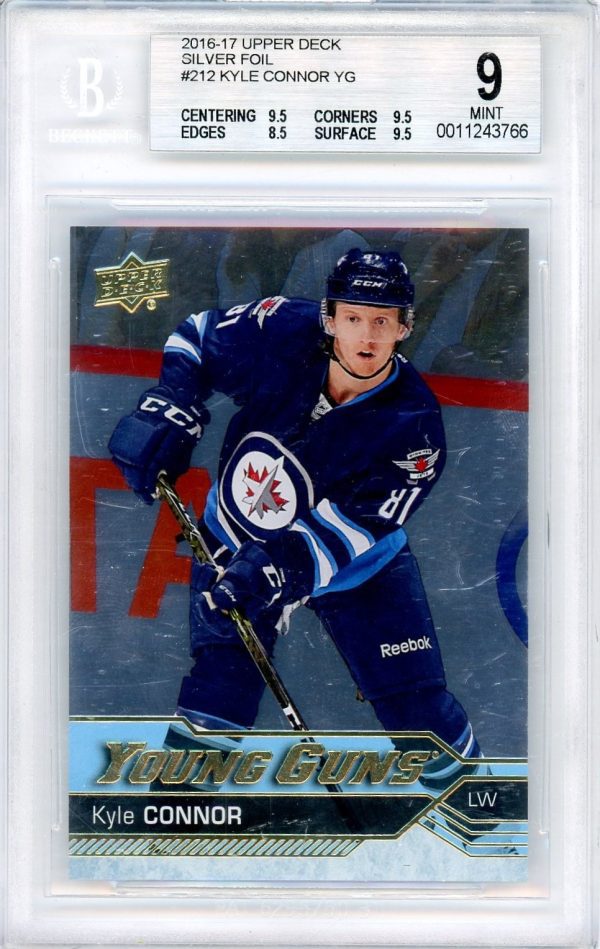 Kyle Connor 2016-17 UD Young Guns Silver Foil BGS 9 RC #212