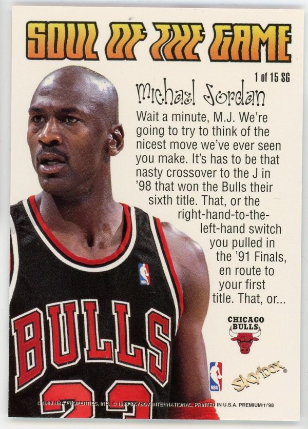 Michael Jordan 1998-99 Skybox Premium Soul Of The Game #1