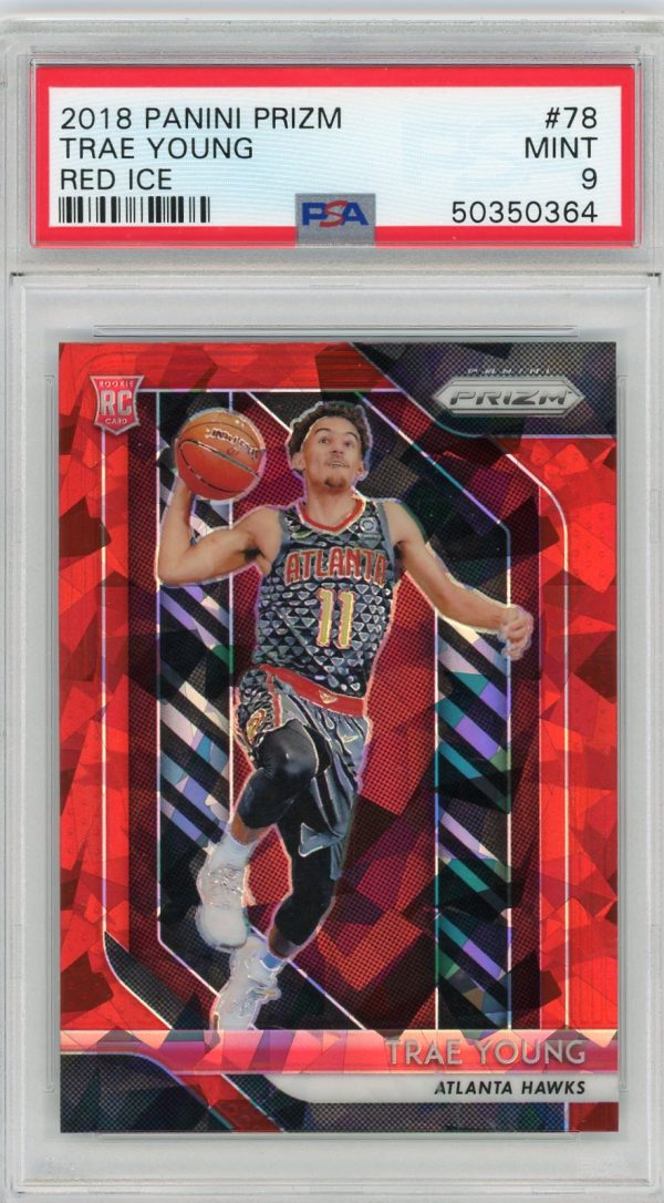 2018-19 Trae Young Panini Prizm Red Ice PSA 9 Rookie Card #78