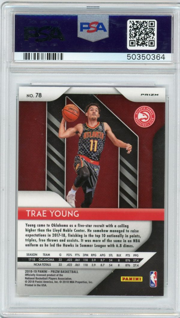 2018-19 Trae Young Panini Prizm Red Ice PSA 9 Rookie Card #78