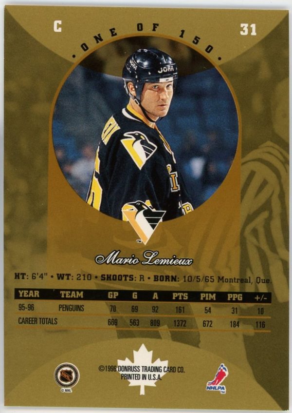 Mario Lemieux Penguins 1996-97 Donruss Canadian Gold Card #31