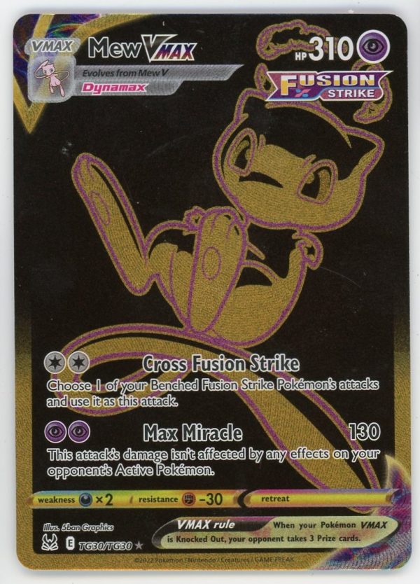 Pokemon Mew VMAX TG30/TG30 Lost Origin Trainer Gallery Gold Ultra Rare NM