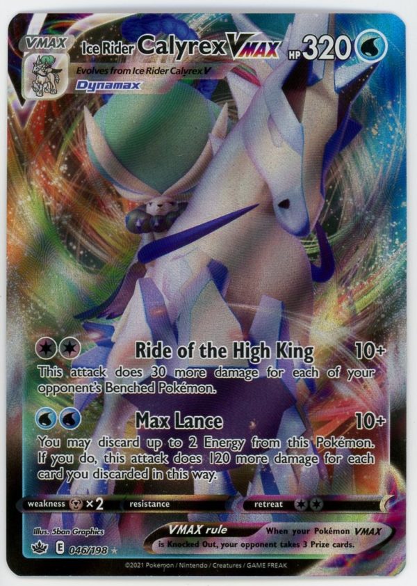 Pokemon Card Ice Rider Calyrex VMAX 046/198 Chilling Reign