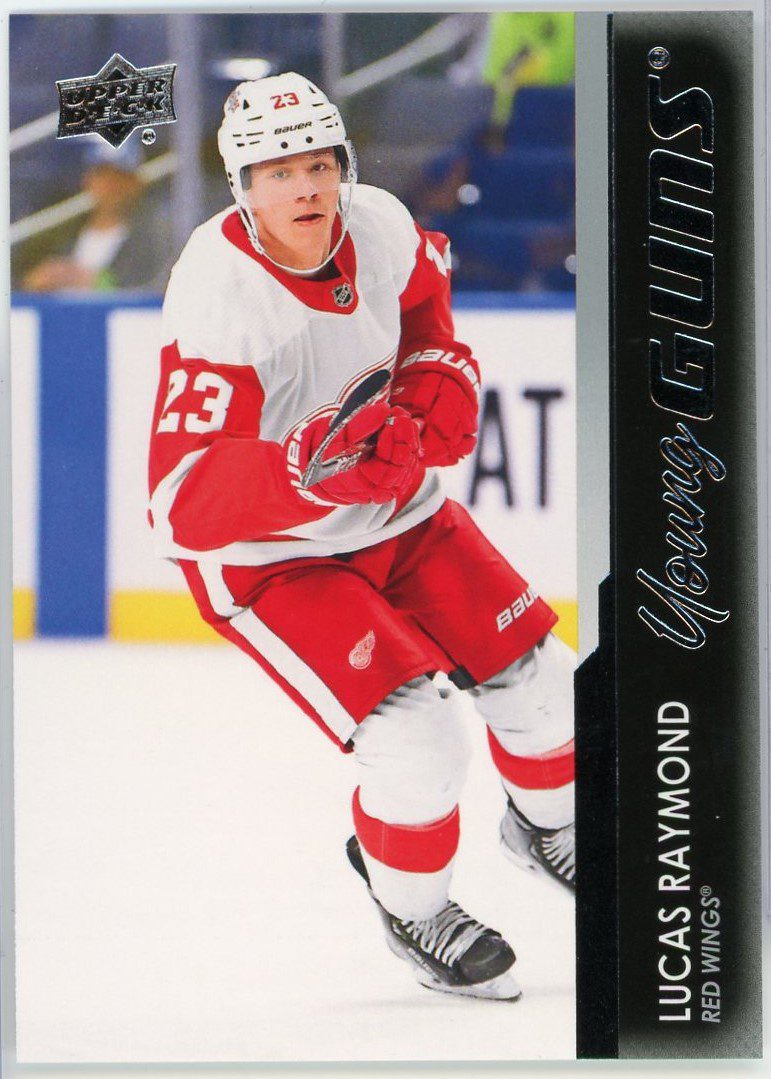 Lucas Raymond Detroit Red Wings Autographed 2021-22 Upper Deck Young Guns #464 Beckett Fanatics Witnessed Authenticated 10 Rookie Card
