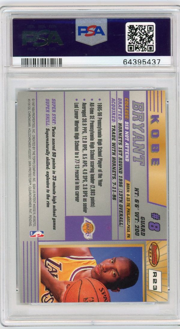 1996-97 Kobe Bryant Lakers Bowmans Best PSA 9 Rookie Card #R23