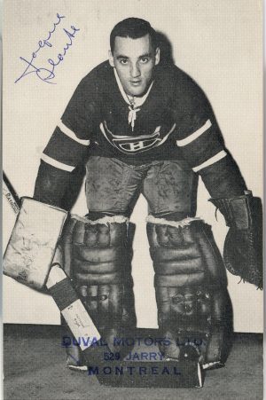 Jaques Plante Canadiens Autographed Postcard w/ JSA Letter
