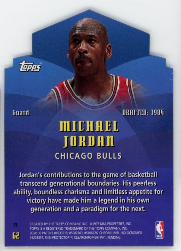 Michael Jordan Bulls 1997-98 Topps Generations Die-Cut Card #G2