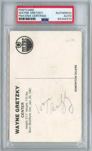 Wayne Gretzky Early Autographed Postcard PSA Authentic Auto
