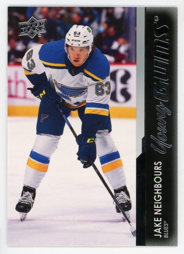 Jake Neighbours Blues 2021-22 UD Young Guns RC Rookie Card #467