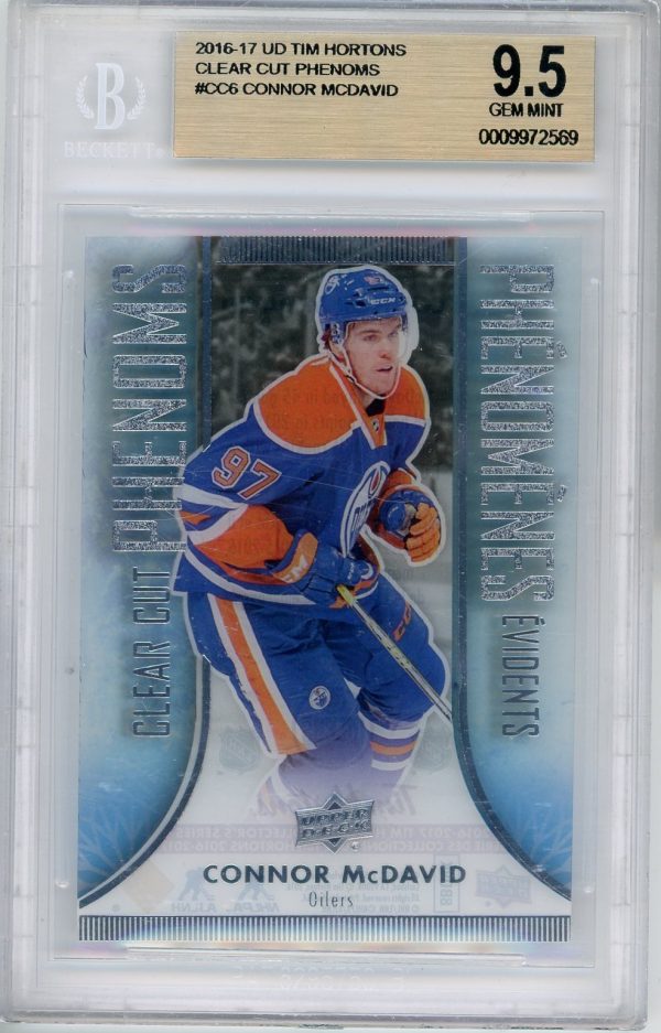 Connor McDavid Oilers 2016-17 UD Clear Cut Phenoms CC-6 BGS 9.5
