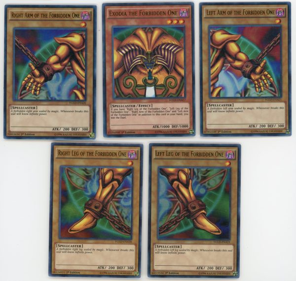 Yugioh Exodia the Forbidden One YGLD-ENA17-21 1st Edition 5 Card Set