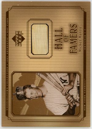 Mickey Mantle 2001 UD Cooperstown Collection Game Used Bat Card