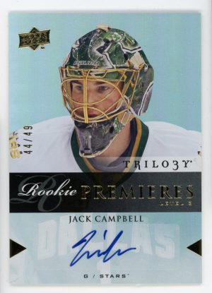Jack Campbell 2013-14 Rookie Premiers Level 1,2,3 Auto RC's (One Lot)