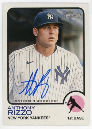 Anthony Rizzo Yankees 2022 Topps Heritage Real One Auto SP Card #ROA-AR