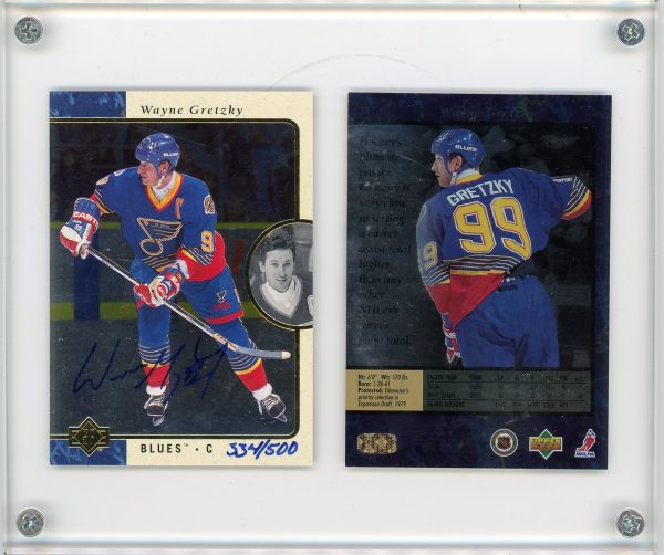 Wayne Gretzky 1995-96 Blues UD SP Authentic Auto /500 Card #127