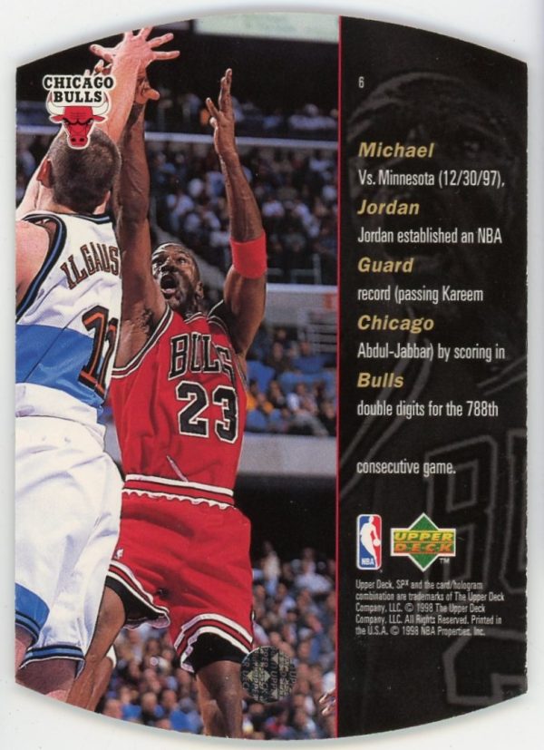 Michael Jordan 1998 UD SPX Silver Variation Die Cut Card #6