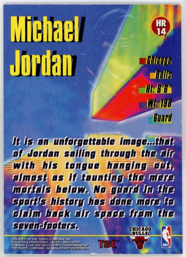 Michael Jordan 1997-98 Topps Stadium Club High Risers #HR14