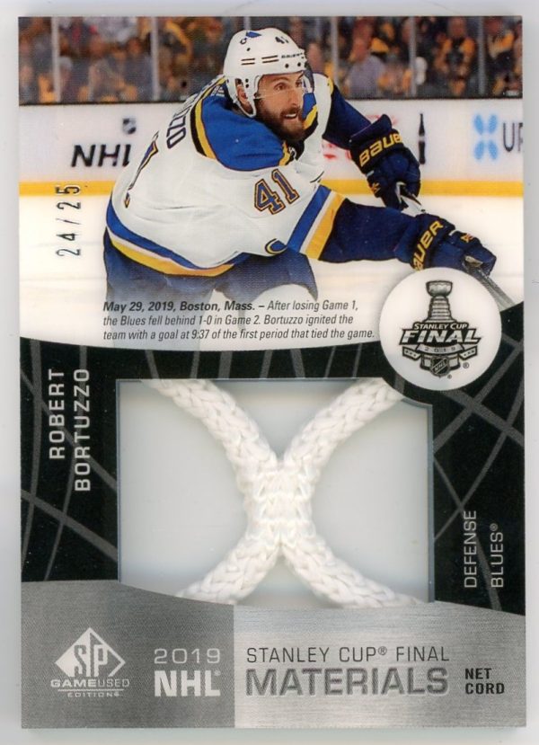Robert Bortuzzo 2019-20 UD SP Game Used Net Cords /25 SCNC-RB