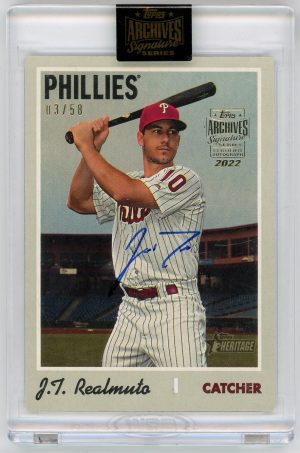 J.T. Realmuto 2022 Topps Archives On Card Auto /58 #535