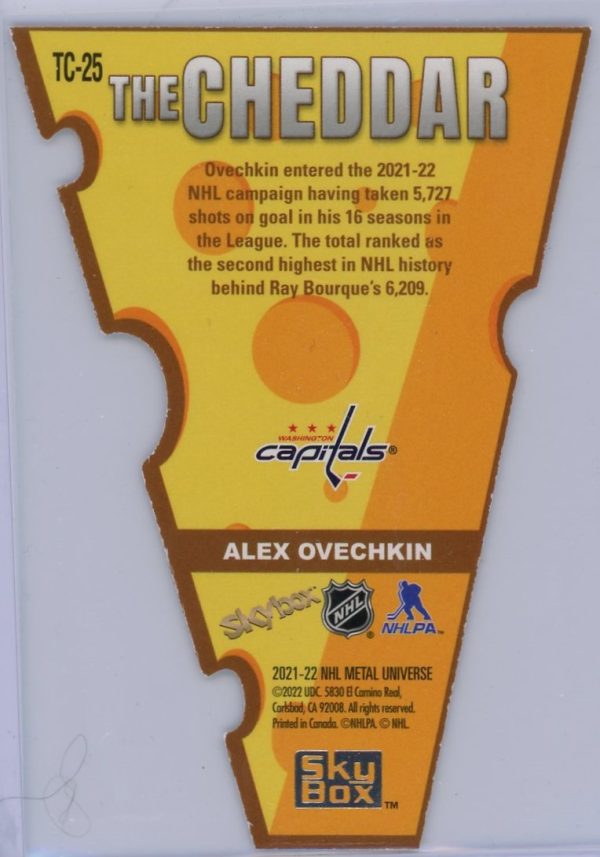 Alex Ovechkin 2021-22 UD Skybox The Cheddar Die Cut TC-25