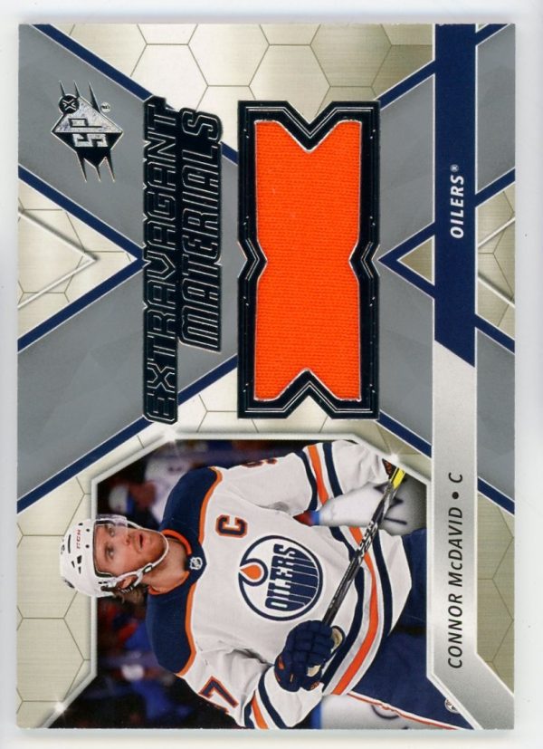 Connor McDavid 2020-21 UD SPX Extravagant Materials Jersey Patch