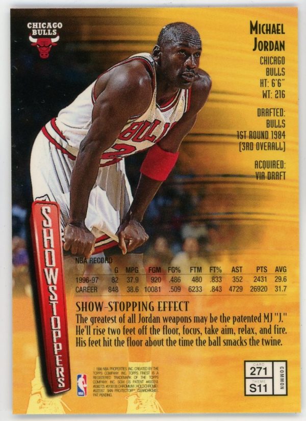 Michael Jordan 1996 Topps Finest Showstoppers