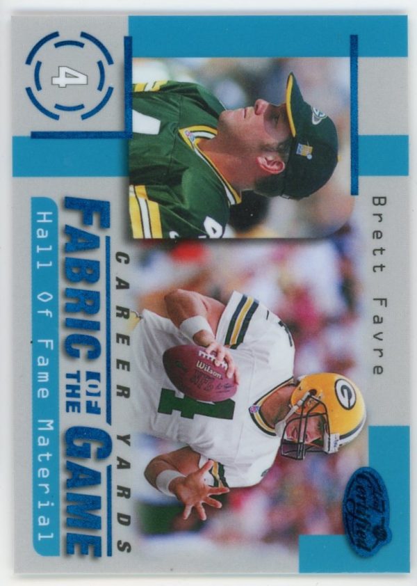 Brett Favre 1999 Leaf Fabric of the Game /250 Card #FG55