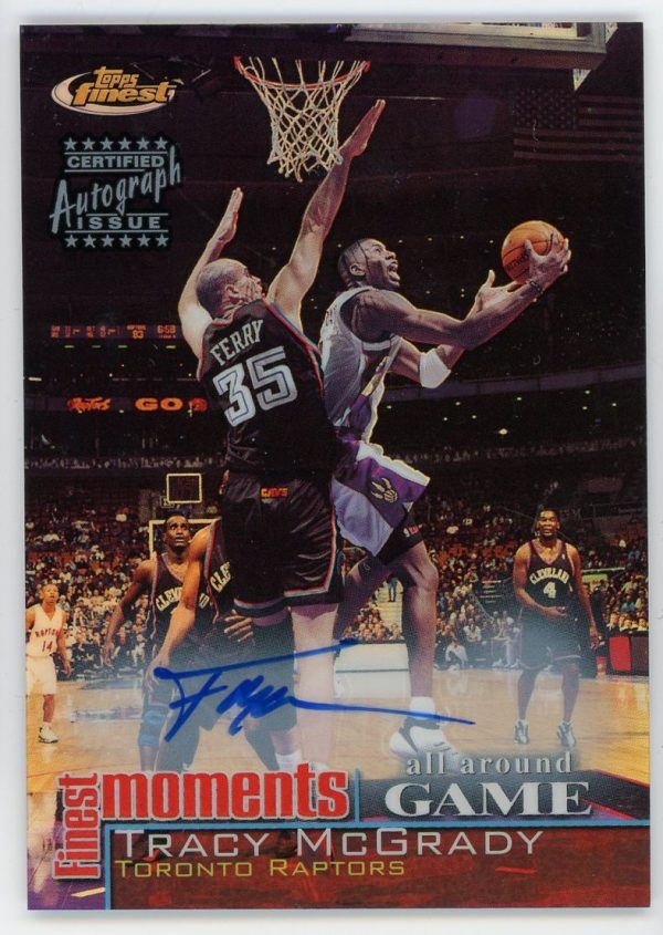 Tracy McGrady 2000 Topps Finest Moments Refractor Auto #FM-TM