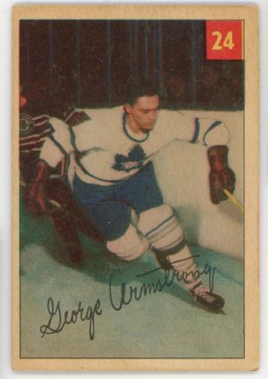 1954-55 Parkhurst Hockey Card #24 (Lucky Premium Back)
