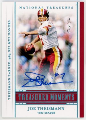 Joe Theismann Redskins 2020 Panini National Treasures 1/1 Treasured Moments Auto #TM-JT