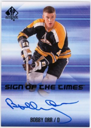 Bobby Orr Bruins 2015-16 UD SPA Sign of the Times Auto Card #SOTT-BO