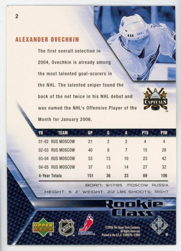 Alexander Ovechkin 2006 Upper Deck Rookie Class #2
