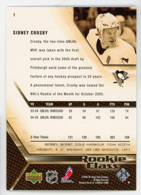 Sidney Crosby 2006 Upper Deck Rookie Class #1