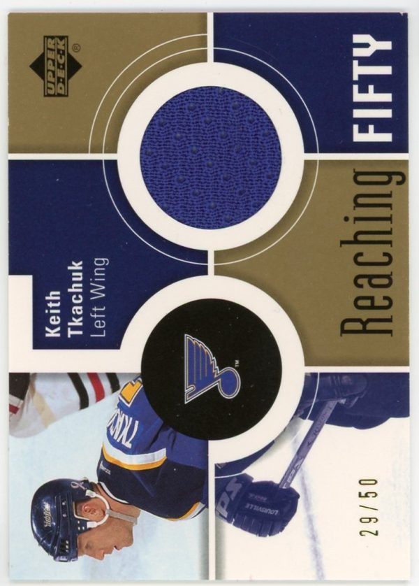 2002-03 Keith Tkachuk UD Reaching Fifty Patch Card /50