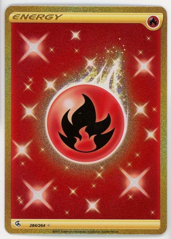 Pokemon TCG Fire Energy 284/264 - Fusion Strike Gold Secret Holo
