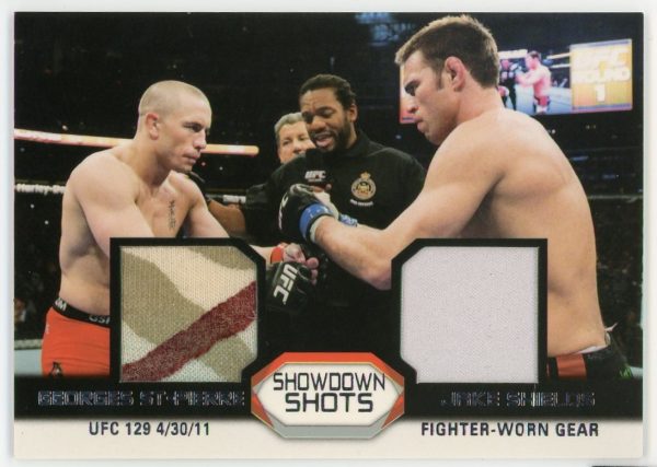Georges St-Pierre Jake Shields 2011 UFC Showdown Shots Dual Patch Card #SSDR-SS
