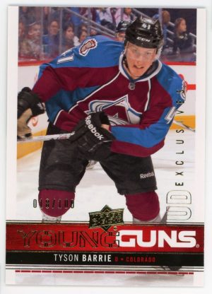 2012-13 Tyson Barrie UD Exclusives /100 Young Guns RC #212