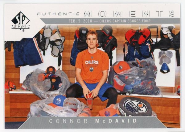 2018-19 Connor McDavid UD SP Authentic Moments Hat Trick Card#103