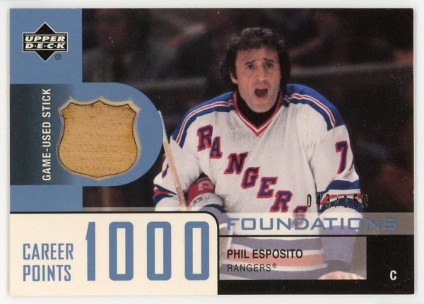 Phil Esposito Rangers 2006-07 UD Foundations 43/150 1000 Career Points Card #ES