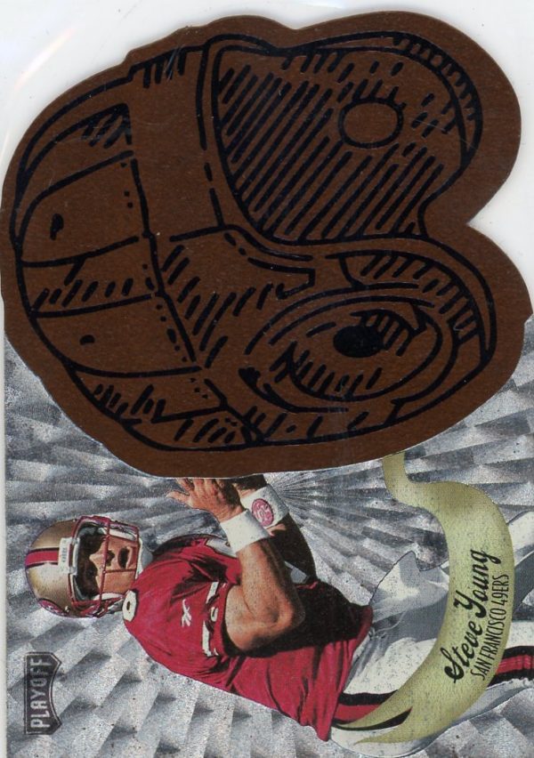 Steve Young 1997 Playoff Contenders Leather Helmet Insert #14
