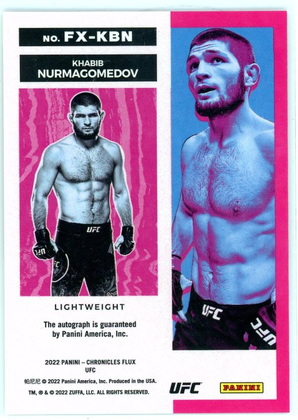 Khabib Nurmagomedov Panini 2022 Chronicles Flux Auto UFC FX-KBN