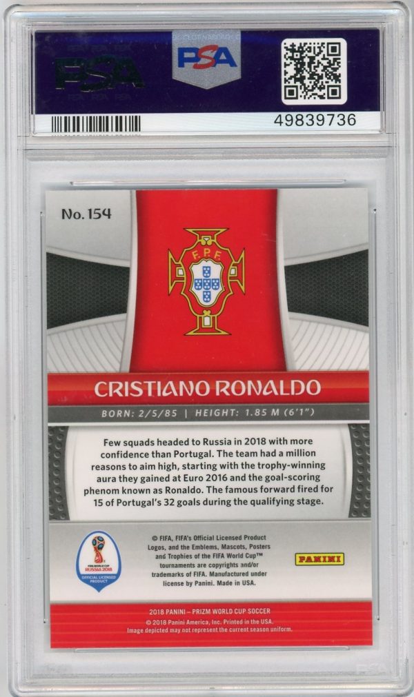 2018 Cristiano Ronaldo Panini Prizm World Cup PSA 10 Card #154