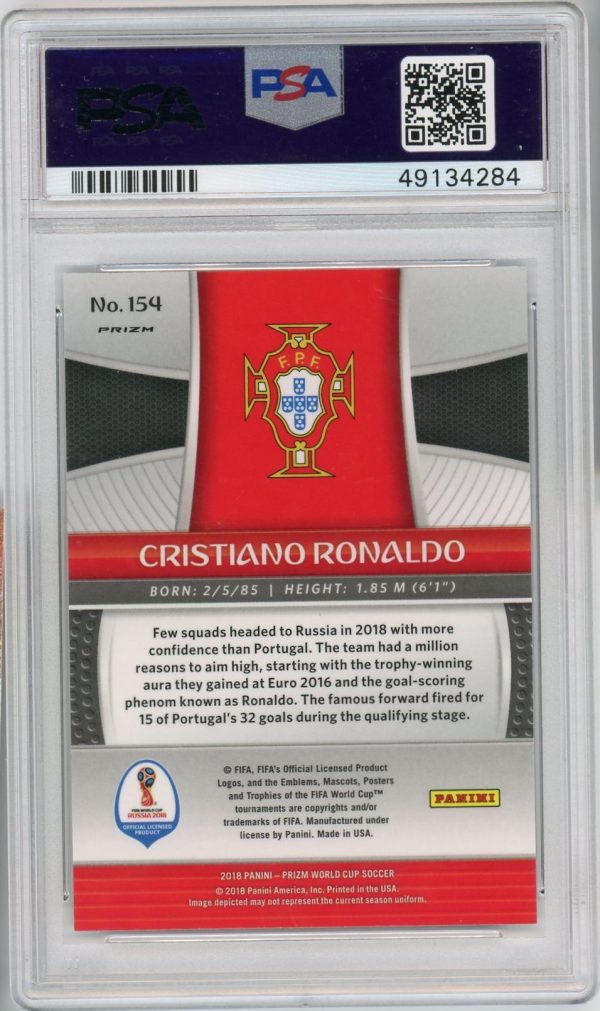2018 Cristiano Ronaldo Panini Prizm World Cup SILVER PSA 10 Card