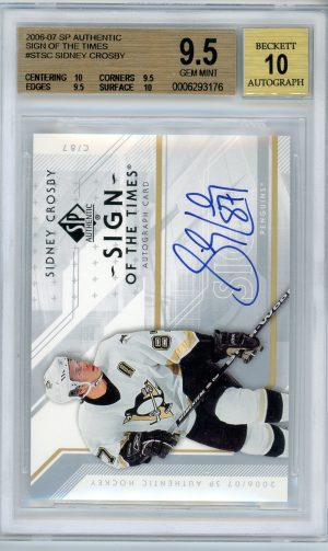 2006-07 Sidney Crosby UD SP Authentic Auto BGS 9.5/10 Card #ST-SC